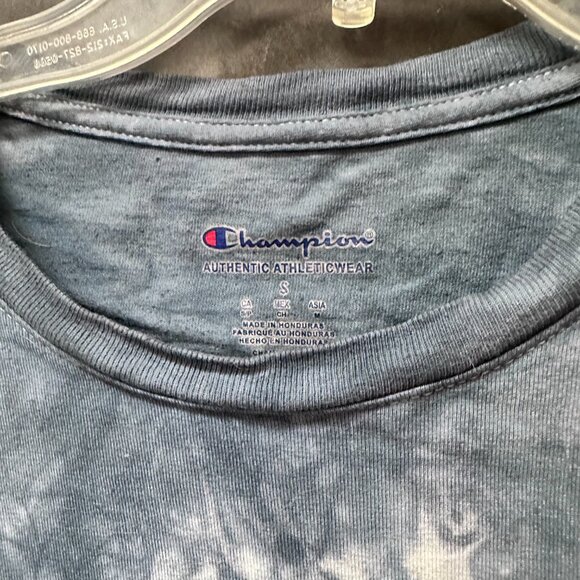 Champion Tie Dyed Cotton Tee Shirt Sign Language Black Tied Dyed Blue Size Small - Picture 4 of 6